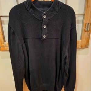 Men's Club Room Black Ribbed Sweater, Size XL (Lightly Used)